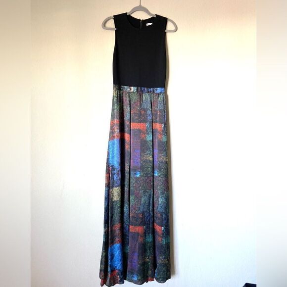 Alice and Olivia Silk Maxi Black Dress Gown Size 4 - Picture 4 of 7